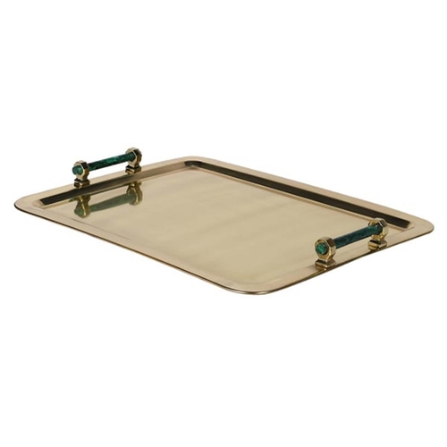 458 - COCKTAIL TRAY, 60cm high, 45cm wide, 5cm deep, gilt metal.