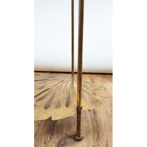 469 - GINKCO LEAF SIDE TABLES, a pair, two tier, gilt metal, 33cm x 40cm x 55cm. (2)