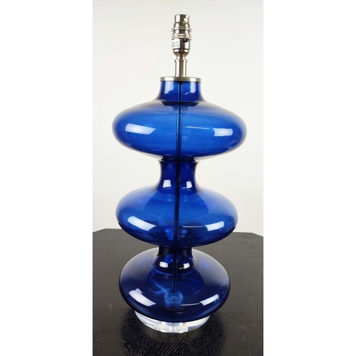 472 - JULIAN CHICHESTER LUCERNE TABLE LAMPS, a pair, 55cm H, blue finish. (2)