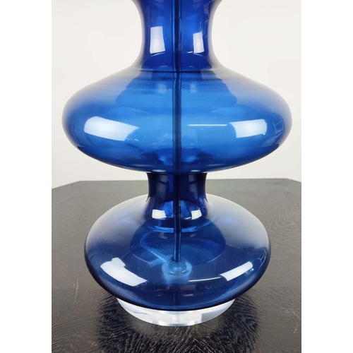 472 - JULIAN CHICHESTER LUCERNE TABLE LAMPS, a pair, 55cm H, blue finish. (2)