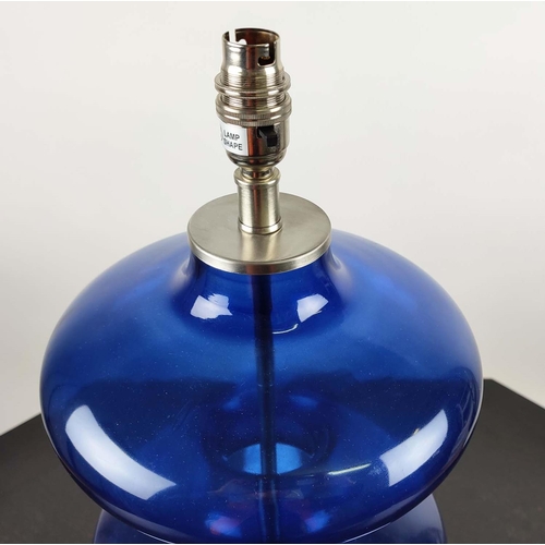 472 - JULIAN CHICHESTER LUCERNE TABLE LAMPS, a pair, 55cm H, blue finish. (2)