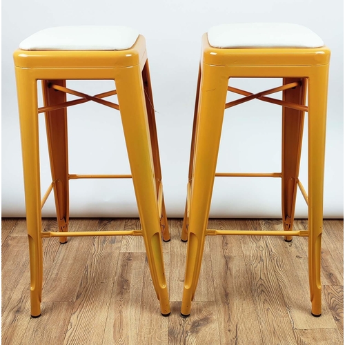 479 - STOOLS, a pair, Xavier Pauchard inspired design, 80cm H x 30cm x 30cm. (2)