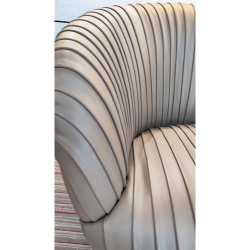 480 - PURE WHITE LINES TUB CHAIRS, a pair, 785cm H x 77cm W. (2)