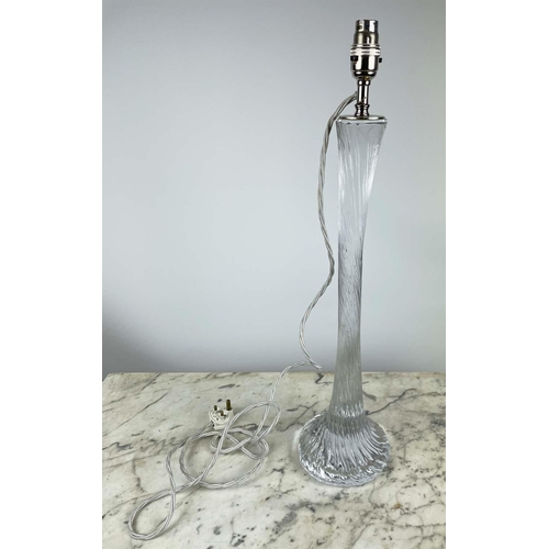 49 - VAUGHAN GLASS SPIRAL TABLE LAMP, a Orrefors cut crystal bowl and a Waterford facetted lid glass box,... 