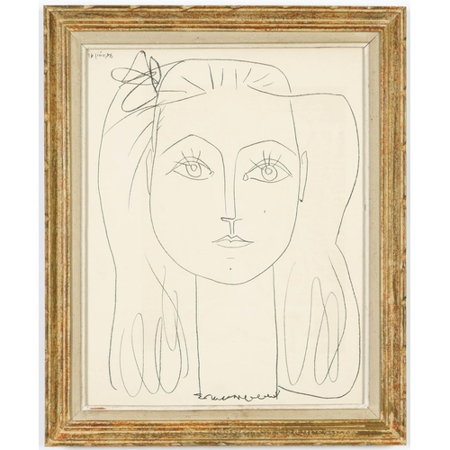 114 - PABLO PICASSO, Francoise, rare lithograph, signed in the plate, suite: Cincinnati, printed by Young ... 