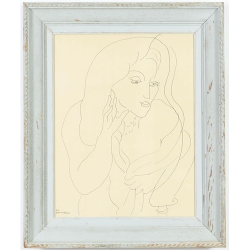 117 - HENRI MATISSE, Portrait of a woman K4, signed in the plate, 1966 lithograph printed by Mourlot, Fren... 