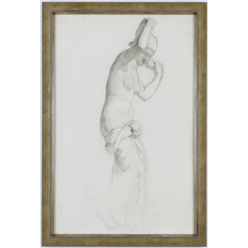 130 - A SET OF SIX LARGE FRENCH NEO CLASSICAL PENCIL/CHARCOAL NUDE DRAWINGS, early 20th century, 65cm x 40... 