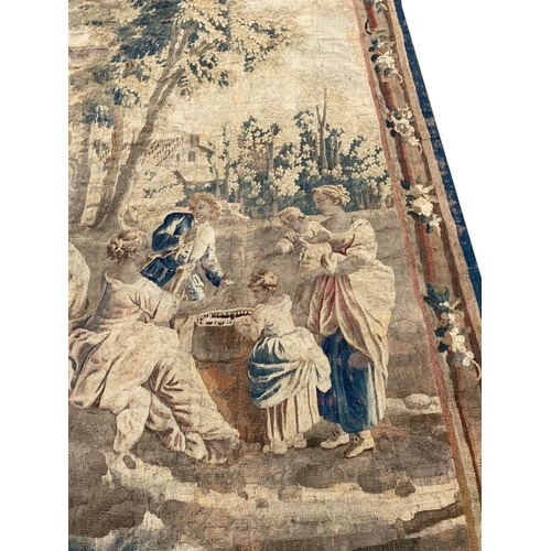 135 - 18TH/19TH CENTURY FLEMISH TAPESTRY, 262cm x 176cm.