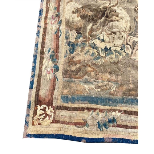 135 - 18TH/19TH CENTURY FLEMISH TAPESTRY, 262cm x 176cm.