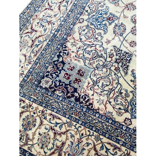 139 - FINE PART SILK PERSIAN NAIN CARPET, 370cm x 250cm.