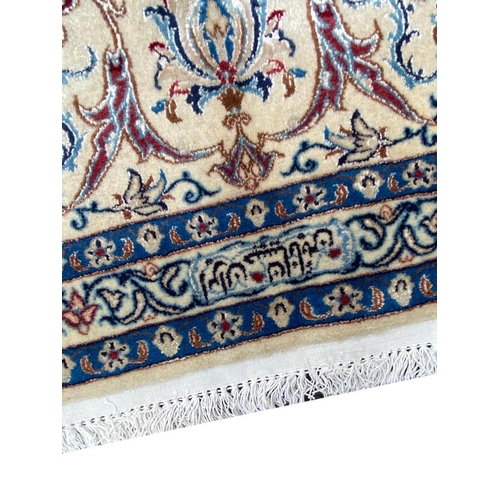 139 - FINE PART SILK PERSIAN NAIN CARPET, 370cm x 250cm.