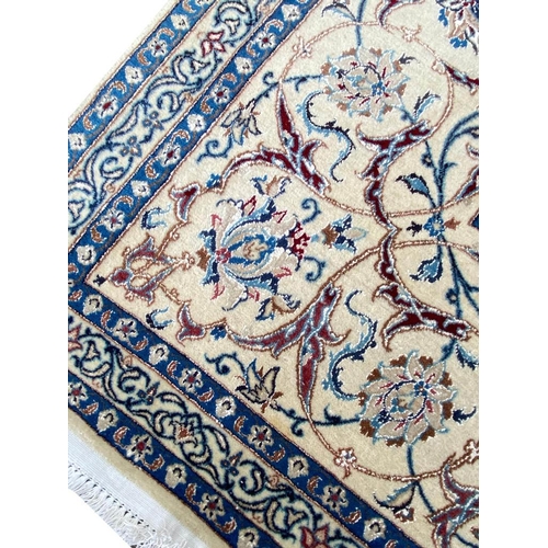 139 - FINE PART SILK PERSIAN NAIN CARPET, 370cm x 250cm.