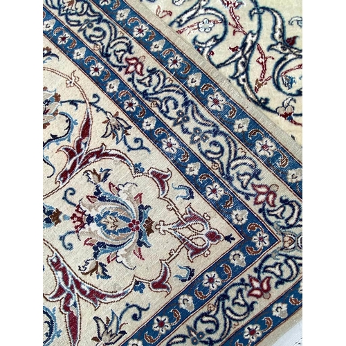 139 - FINE PART SILK PERSIAN NAIN CARPET, 370cm x 250cm.