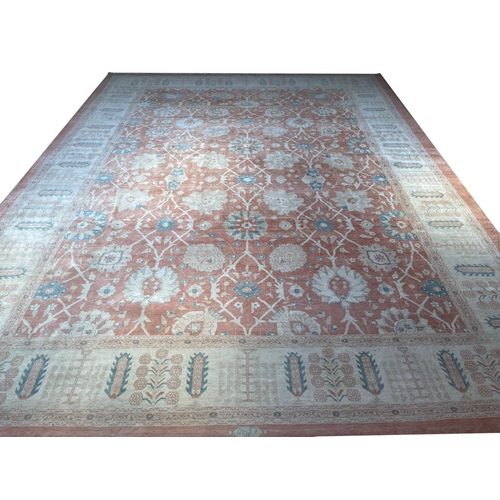 145 - VINTAGE PERSIAN TABRIZ HAJI JALLILY DESIGN CARPET, 595cm x 448cm.