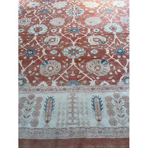 145 - VINTAGE PERSIAN TABRIZ HAJI JALLILY DESIGN CARPET, 595cm x 448cm.