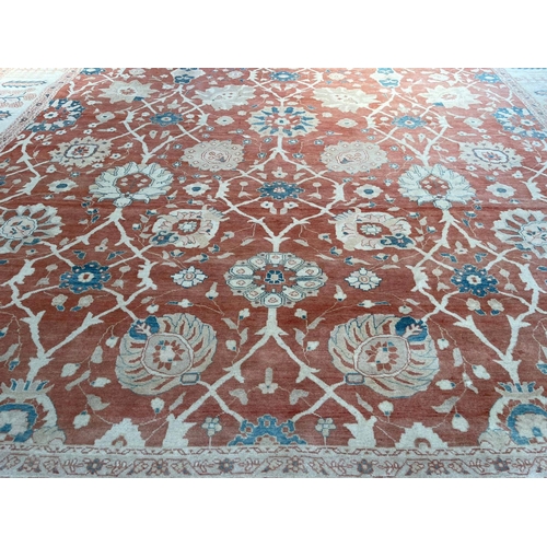 145 - VINTAGE PERSIAN TABRIZ HAJI JALLILY DESIGN CARPET, 595cm x 448cm.