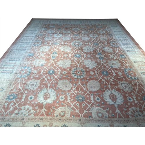 145 - VINTAGE PERSIAN TABRIZ HAJI JALLILY DESIGN CARPET, 595cm x 448cm.