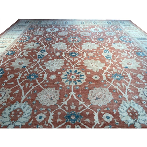 145 - VINTAGE PERSIAN TABRIZ HAJI JALLILY DESIGN CARPET, 595cm x 448cm.