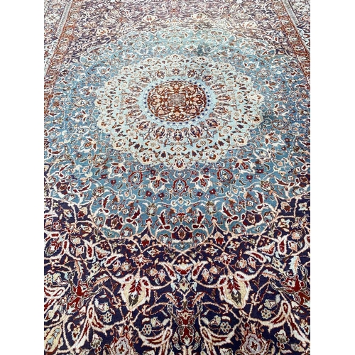 147 - FINE PURE SILK TEHRAN DESIGN CARPET, 280cm x 190cm.