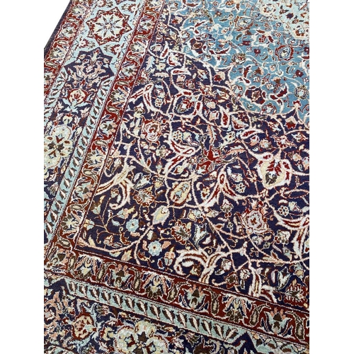 147 - FINE PURE SILK TEHRAN DESIGN CARPET, 280cm x 190cm.