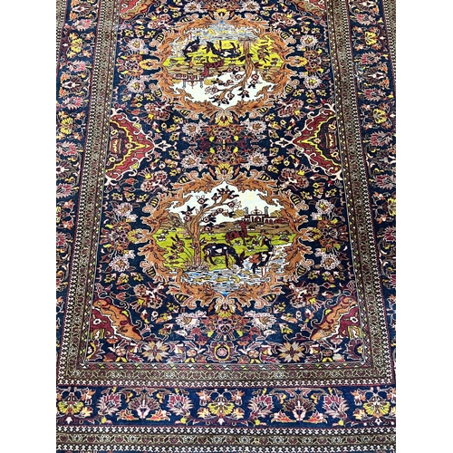 153 - PICTORIAL RUG, 187cm x 128cm.