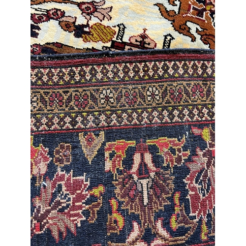 153 - PICTORIAL RUG, 187cm x 128cm.