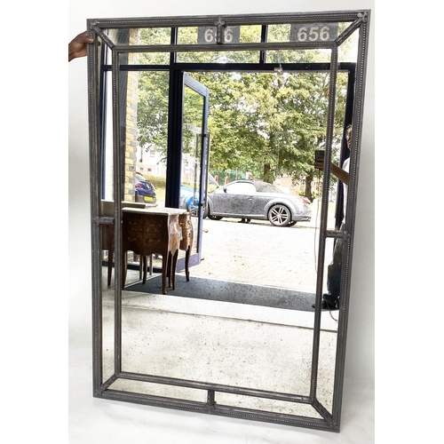 202 - WALL MIRROR, rectangular Regency style with marginal mirror plates, 111cm W x 166cm H.