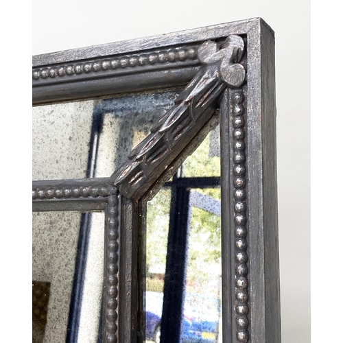 202 - WALL MIRROR, rectangular Regency style with marginal mirror plates, 111cm W x 166cm H.