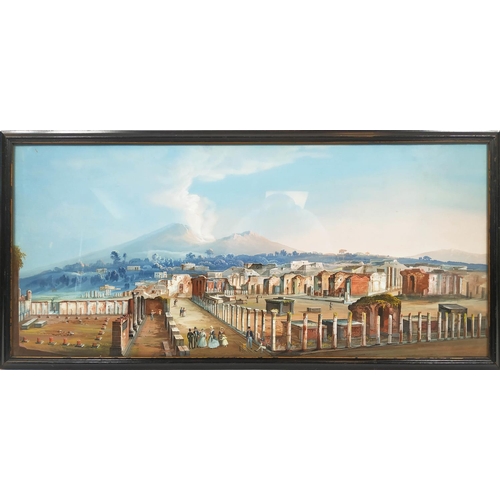 93 - 19TH CENTURY ITALIAN SCHOOL GOUACHE, 'The Ruins of Pompeii', Lyon and Turnbull from the Lord Constan... 