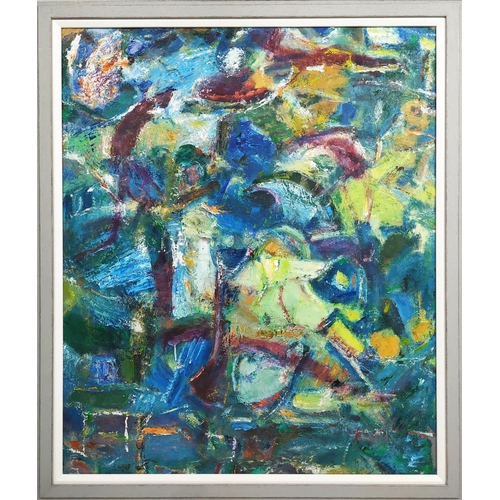 98 - EDWARD LEWIS (1936-2018) 'Abstract', oil on board, 89cm x 74cm, framed (Edward Lewis studied under W... 