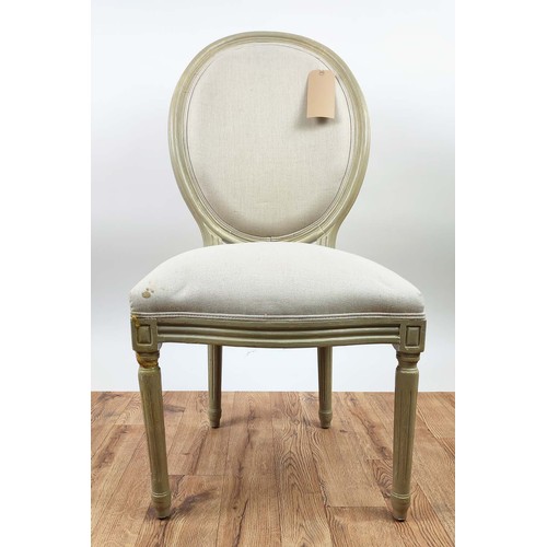 299 - LOUIS XVI STYLE SIDE CHAIR, painted, 102cm H x 54cm W.