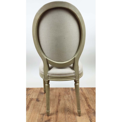 299 - LOUIS XVI STYLE SIDE CHAIR, painted, 102cm H x 54cm W.