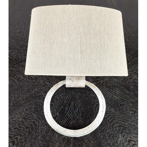 302 - PORTA ROMANA RING WALL LIGHTS, a set of eight, with Porta Romana shades, 34cmx  27cm x 10cm. (8)