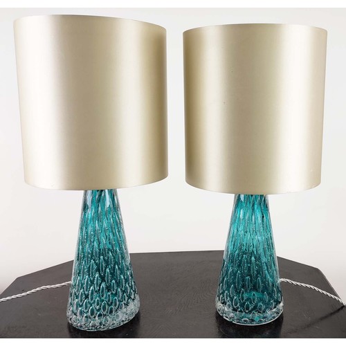 314 - PORTA ROMANA LAMPS, a pair, with Porta Romana shades, 60cm H. (2)