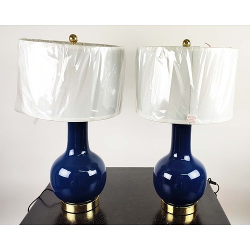 326 - SAFAYEH TABLE LAMPS, a pair, with shades, 70cm H. (2)