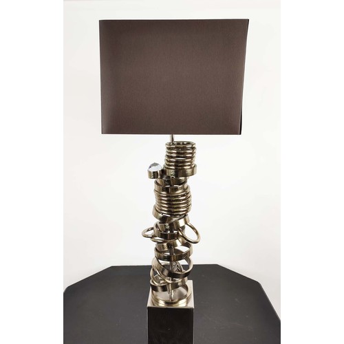 485 - TABLE LAMPS, a pair, 90cm H Abstract design with shades. (2)