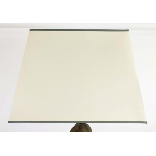 486 - EICHHOLTZ LEAF TABLE LAMP, 107cm H with a shade on a square plinth base.