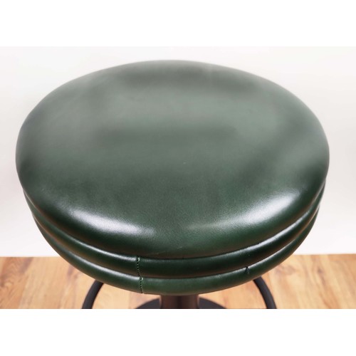 338 - BAR STOOLS, a set of four, upholstered in a Ben Whilster Colmar Pocket leather, powder coated steel ... 