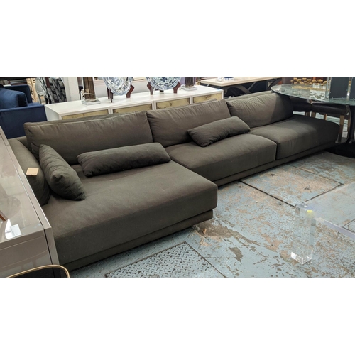 313 - POLIFORM BRISTOL SOFA, in Poliform Norway 4, bruciato and 16 loden upholstery, 70cm high, 392cm long... 