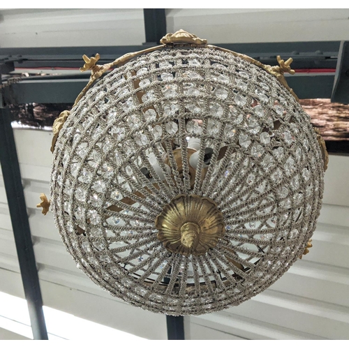 491 - BAG CHANDELIERS, a pair, French Empire style, 80cm drop each approx. (2)