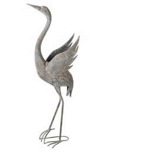 440 - SCULPTURAL GARDEN CRANES, a pair, 108cm high, 48cm long, 17cm deep, metal. (2)