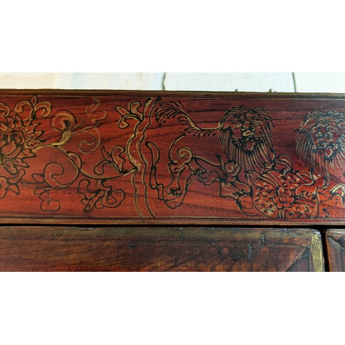 161 - CABINET, Chinese Shanxi style, two doors, enclosing three shelves with bottom concealing hidden stor... 