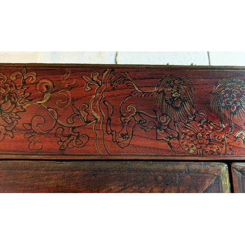 162 - CABINET, Chinese Shanxi style, two doors, enclosing three shelves with bottom concealing hidden stor... 