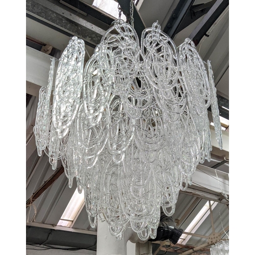 452 - CHANDELIER, with abstract scribble droplets, 82cm W.