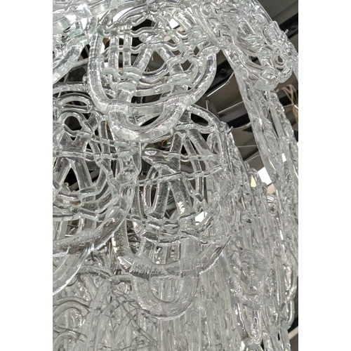 452 - CHANDELIER, with abstract scribble droplets, 82cm W.