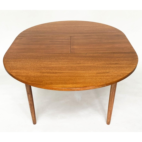 268 - DINING TABLE, 1970's Danish teak oval, extending with a fold out leaf, 164cm x 119cm x 74cm H.