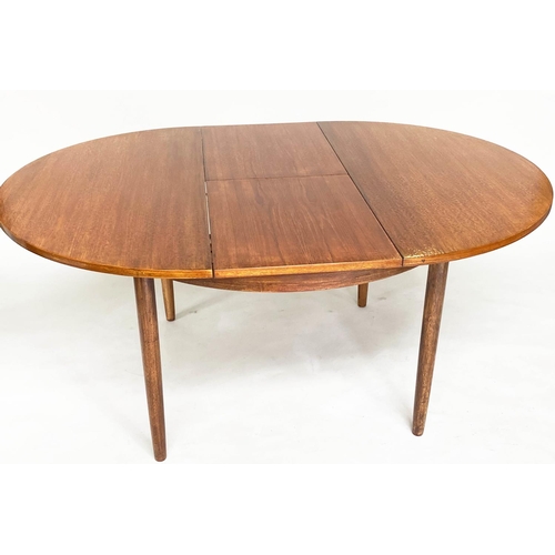 268 - DINING TABLE, 1970's Danish teak oval, extending with a fold out leaf, 164cm x 119cm x 74cm H.