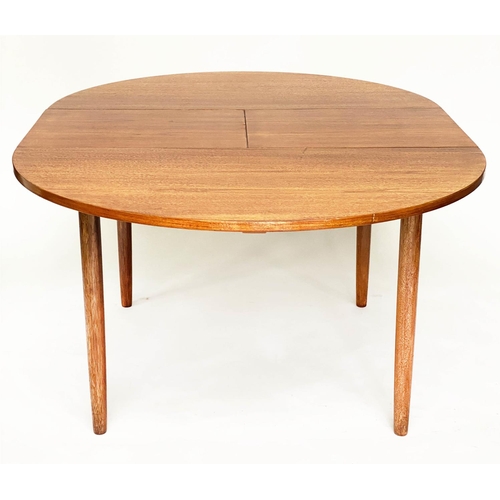 268 - DINING TABLE, 1970's Danish teak oval, extending with a fold out leaf, 164cm x 119cm x 74cm H.