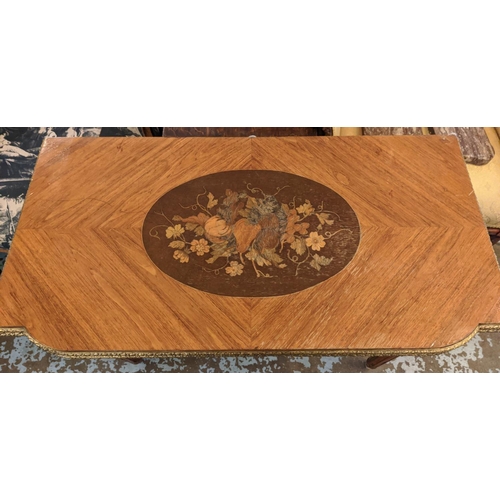 210 - CARD TABLE, 89cm W x 45cm D x 74cm D, circa 1880, French tulipwood, floral marquetry with green baiz... 