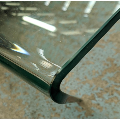 304 - LOW TABLE, 120cm x 70cm x 35cm, minimalist glass design.